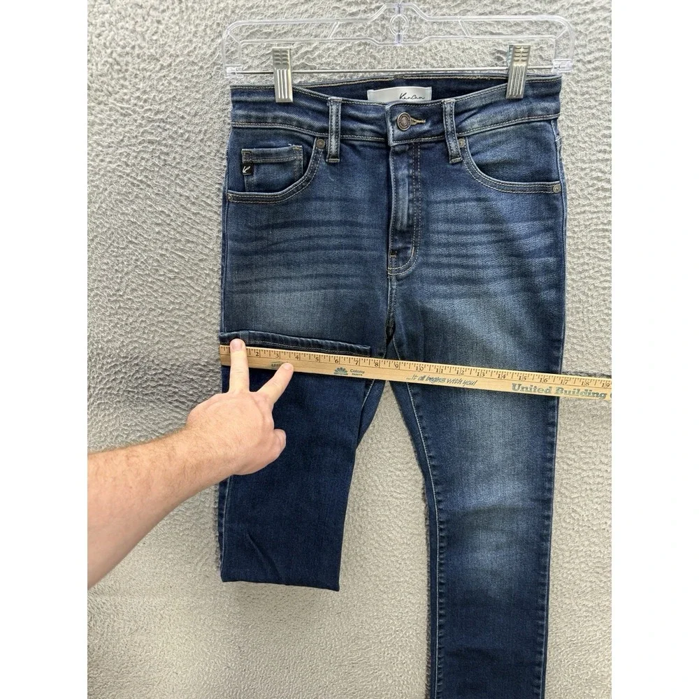 KanCan Jeans‎ Womens 3/25 Blue High Rise Bootcut Stretch Distressed Denim Preppy